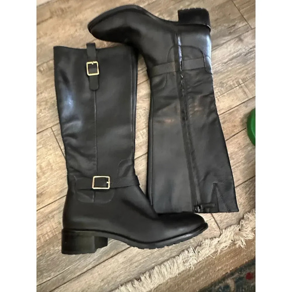 Cole Haan Grand.OS Leather Lugg Sold Heel Tall Boots Size 8B - Picture 2 of 8